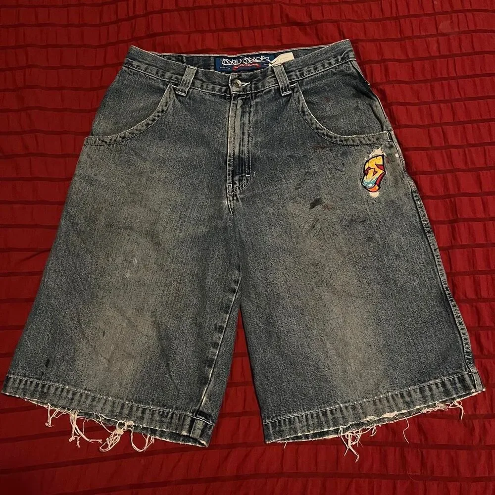 Vintage 90s Lofty Fit Baggy JNCO Jorts Large Barrel Pocket Carpenter denim short